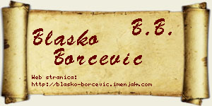 Blaško Borčević vizit kartica